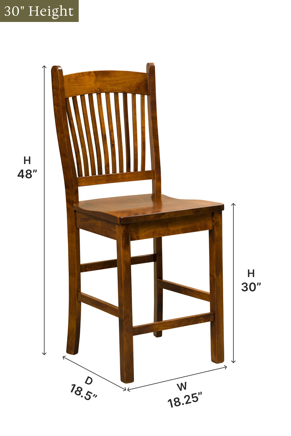 Amish Benton Stationary Bar Chair