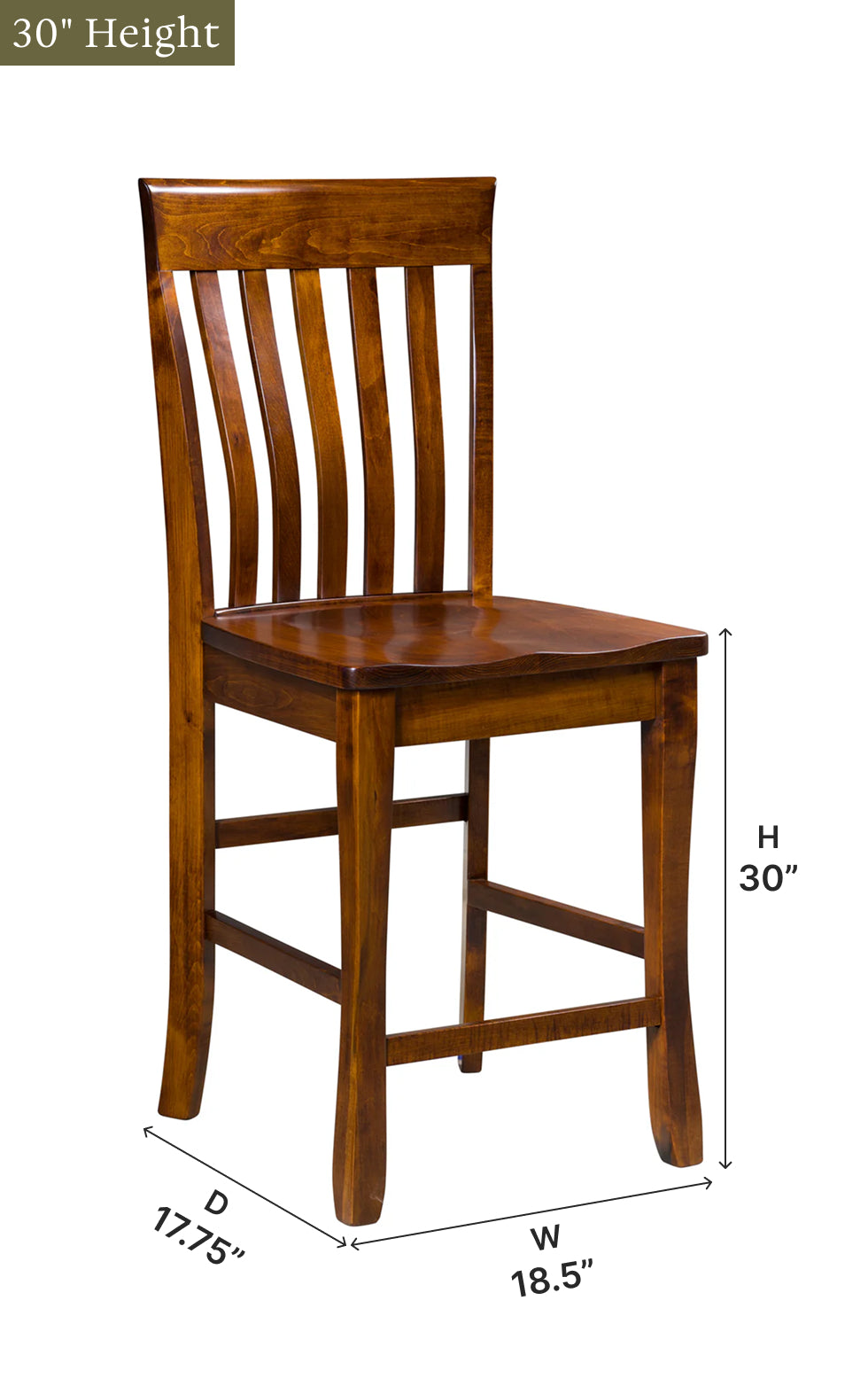 Amish Berkley Stationary Bar Chair