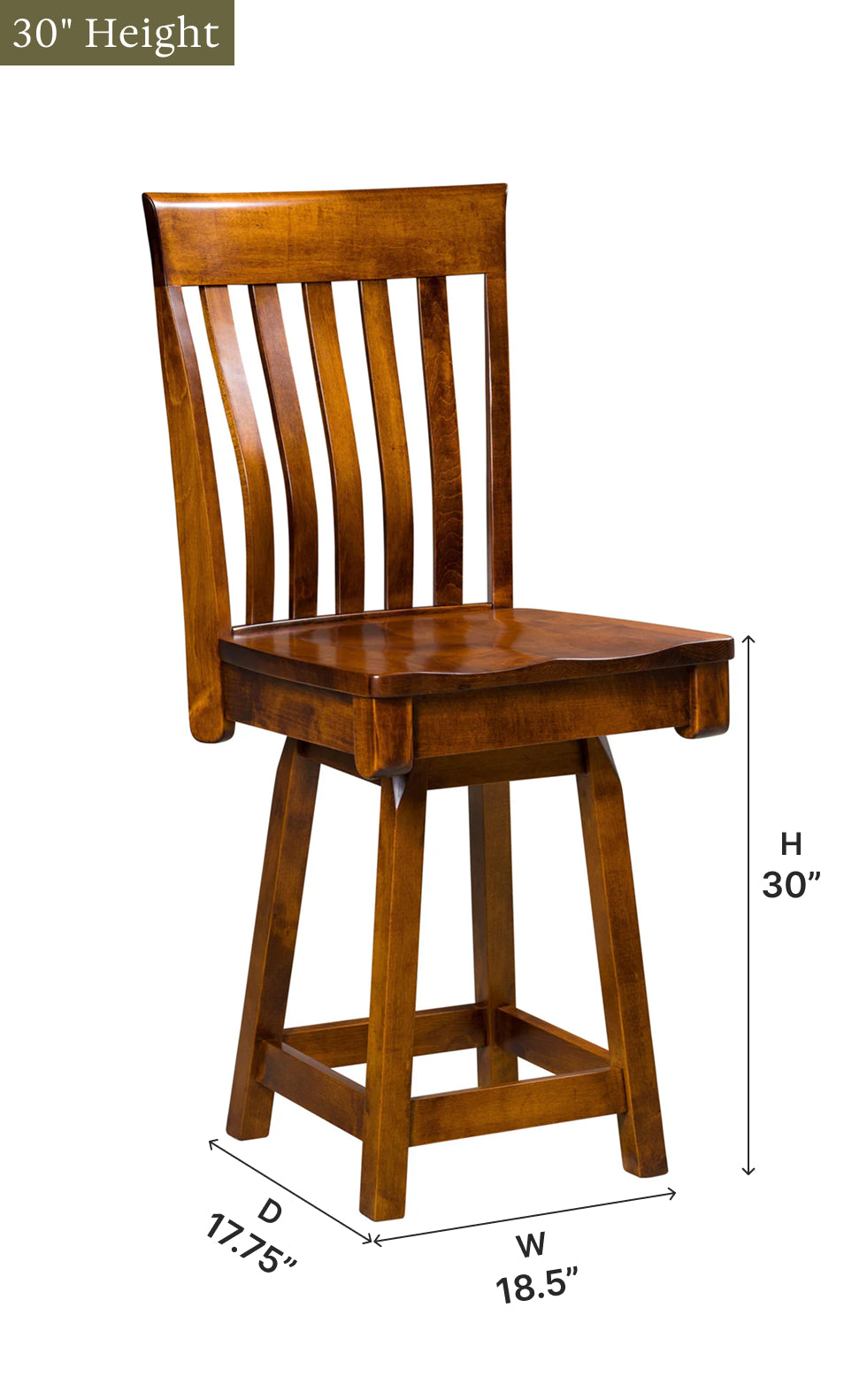 Amish Berkley Swivel Bar Chair