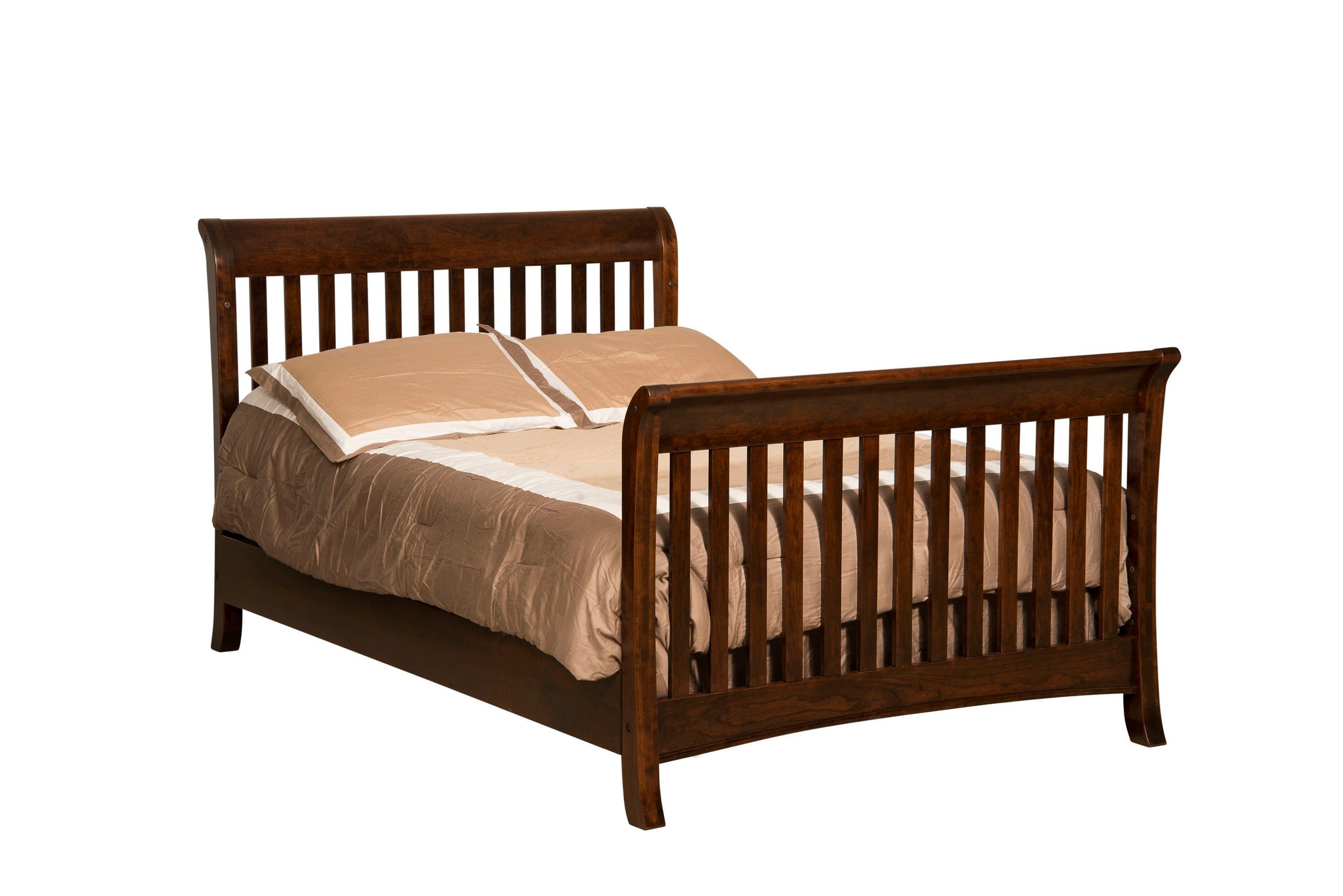 berkley double bed in sap cherry with rich tobacco stain
