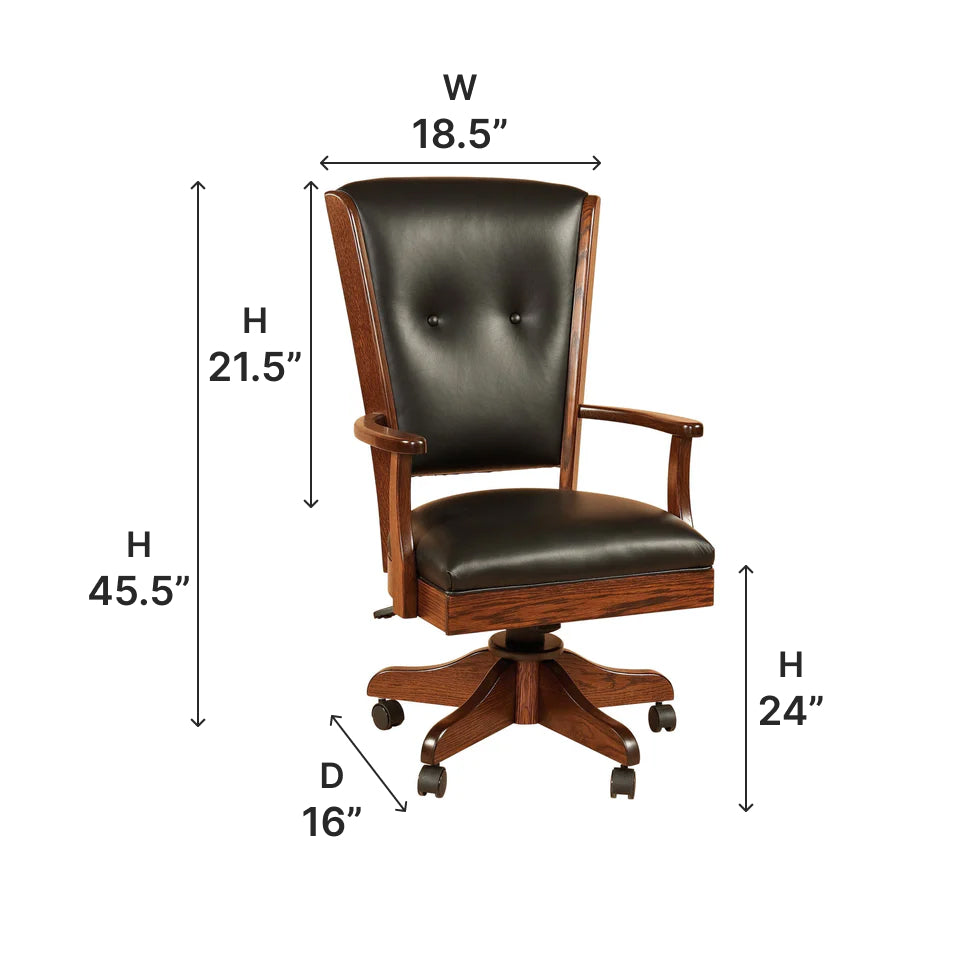 Amish Berkshire Desk Chair - Thumbnail 2