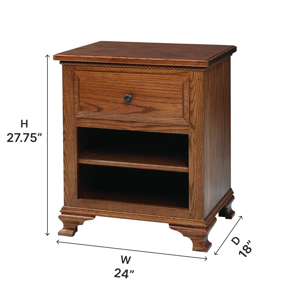 Amish Yorkshire One Drawer Nightstand - Thumbnail 3
