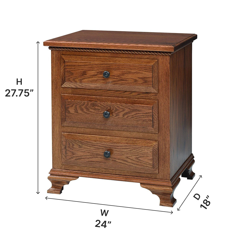 Berkshire Three Drawer Nightstand - Thumbnail 2