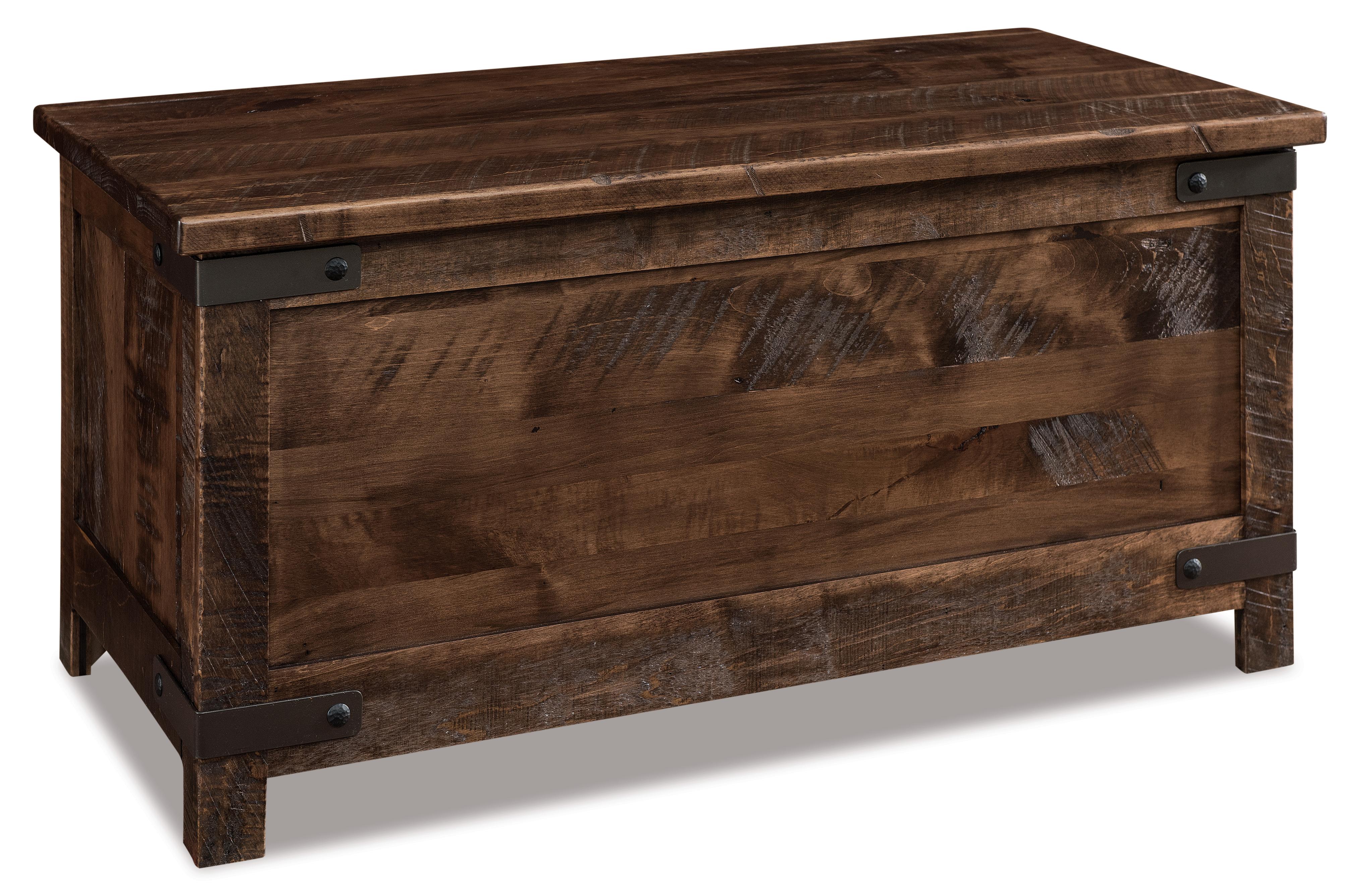 american made amish ironwood blanket chest with metal accents