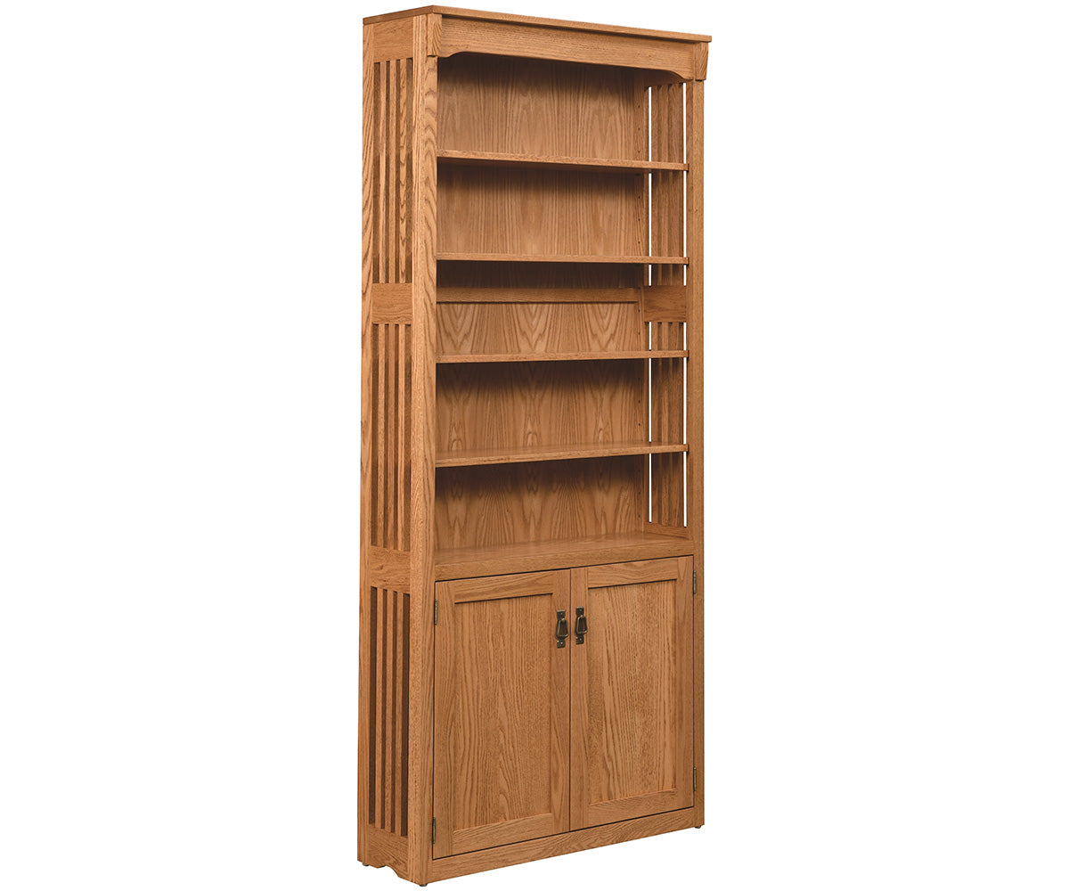 amish bookcase shown in oak