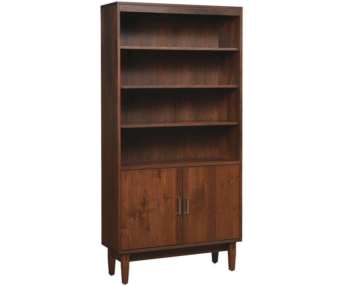 amish bookcases in brown maple