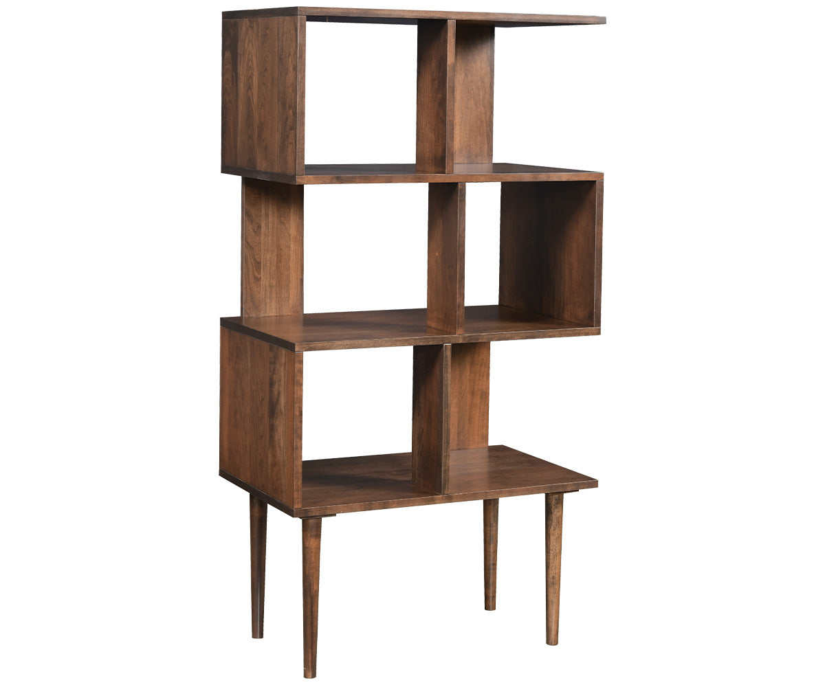 amish bookcases in brown maple