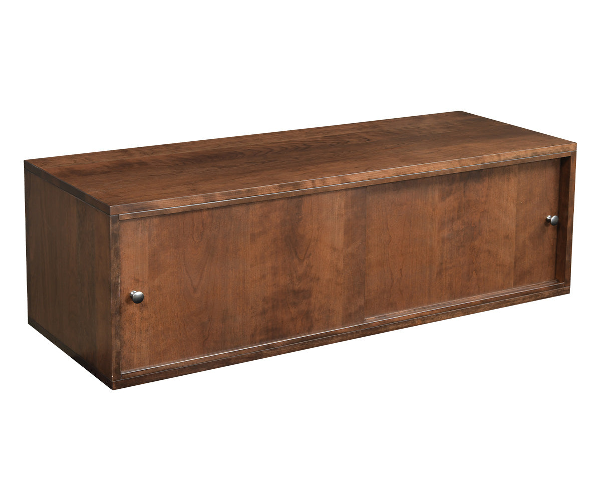 amish bookcase shown in brown maple