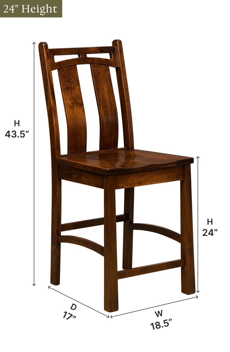 Amish Bridgeport Stationary Bar Chair