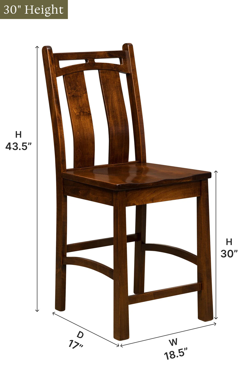 Amish Bridgeport Stationary Bar Chair
