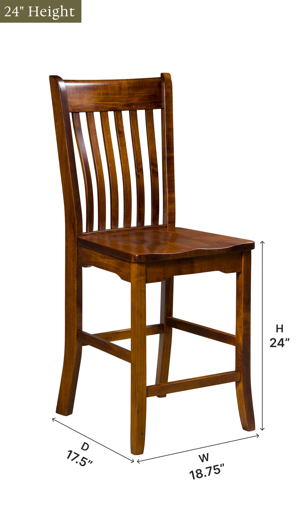 Amish Broadway Stationary Bar Chair