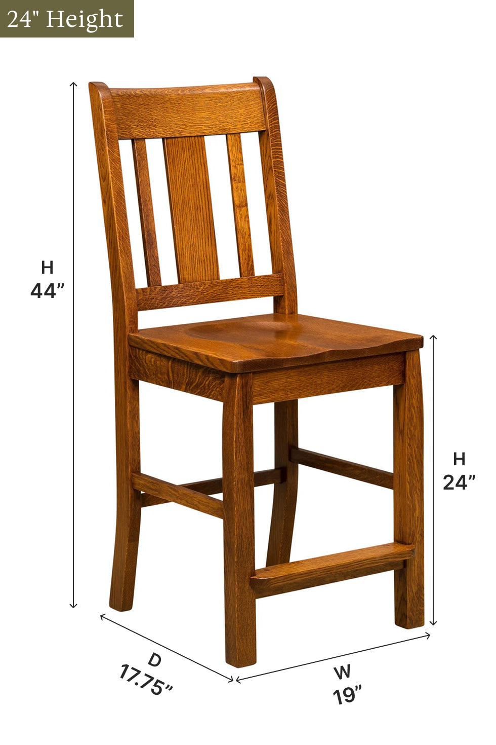 Amish Brookville Stationary Bar Chair