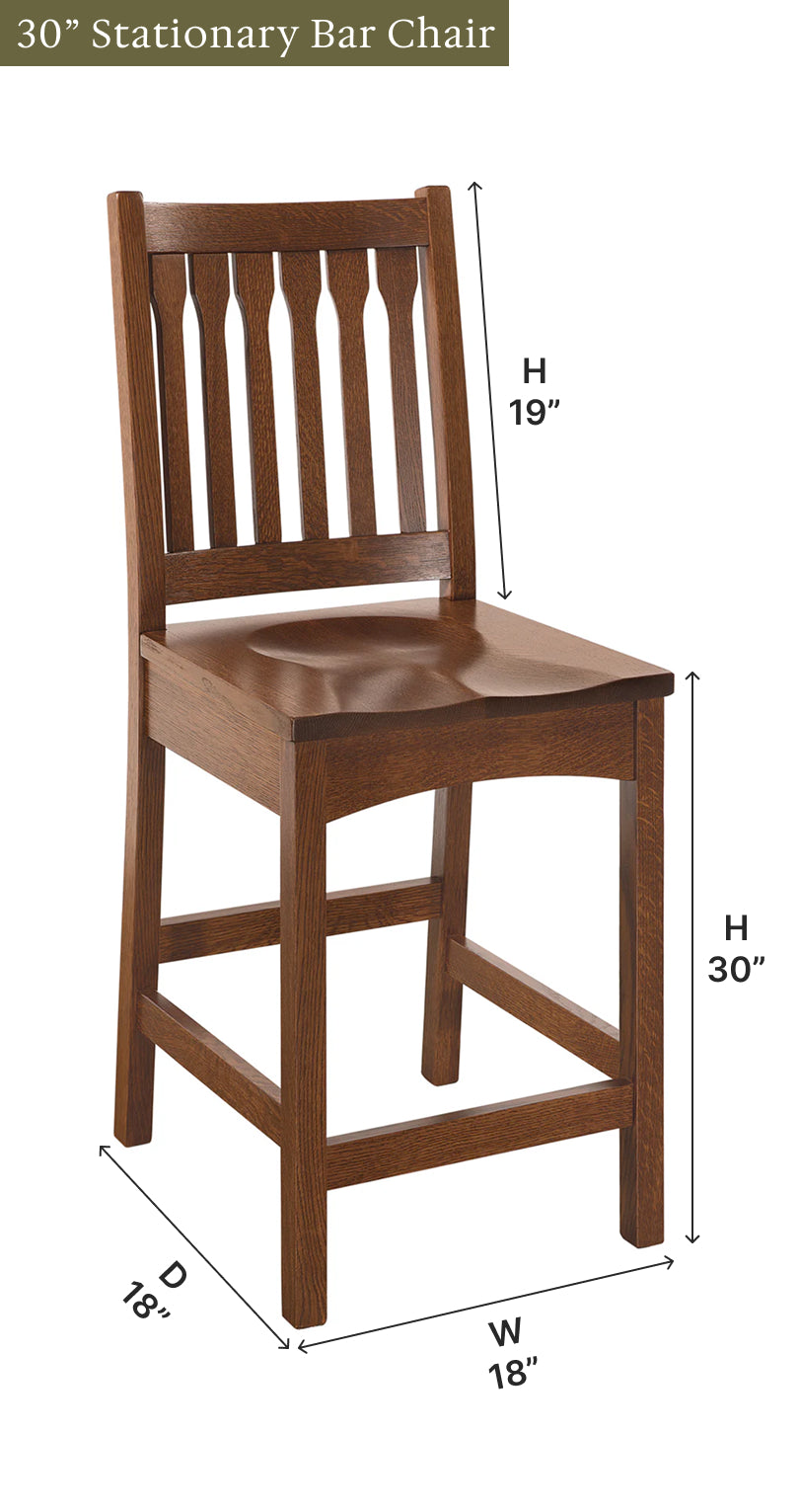 Amish Buchanan Stationary Bar Chair