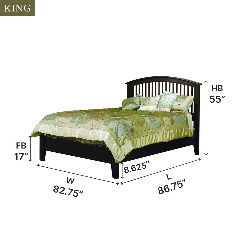 Amish Cambrai Mission Low Footboard Bed