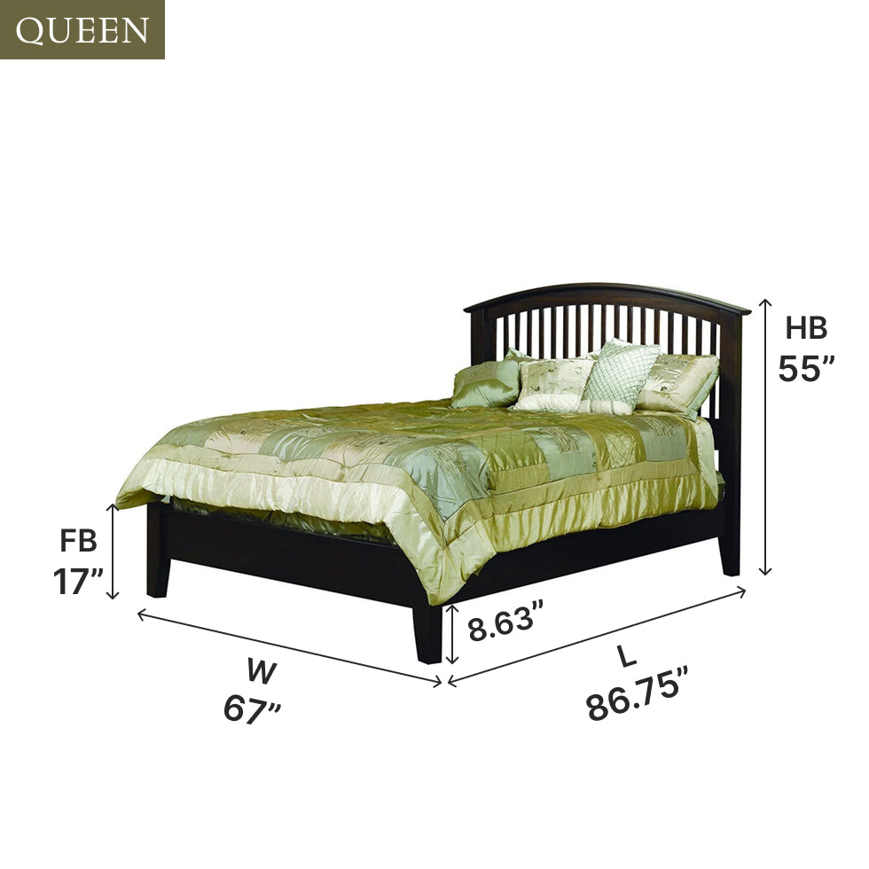 Amish Cambrai Mission Low Footboard Bed-Bed-The Amish House