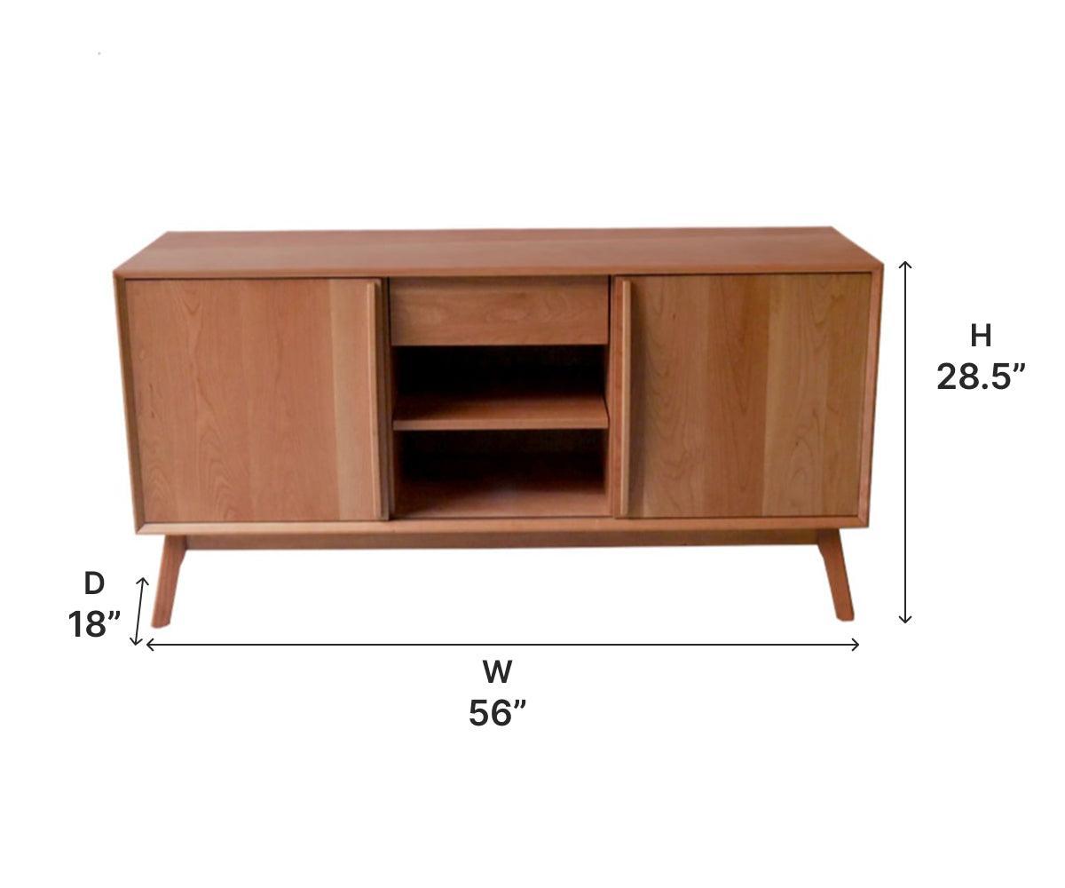 Amish Cambridge 56" Storage Console with One Drawer Two Sliding Door