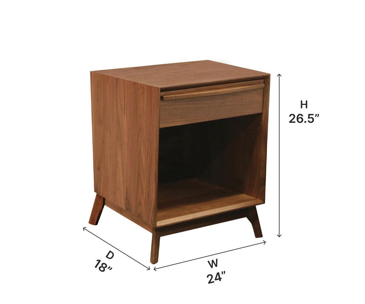 Amish Cambridge One Drawer Open Nightstand