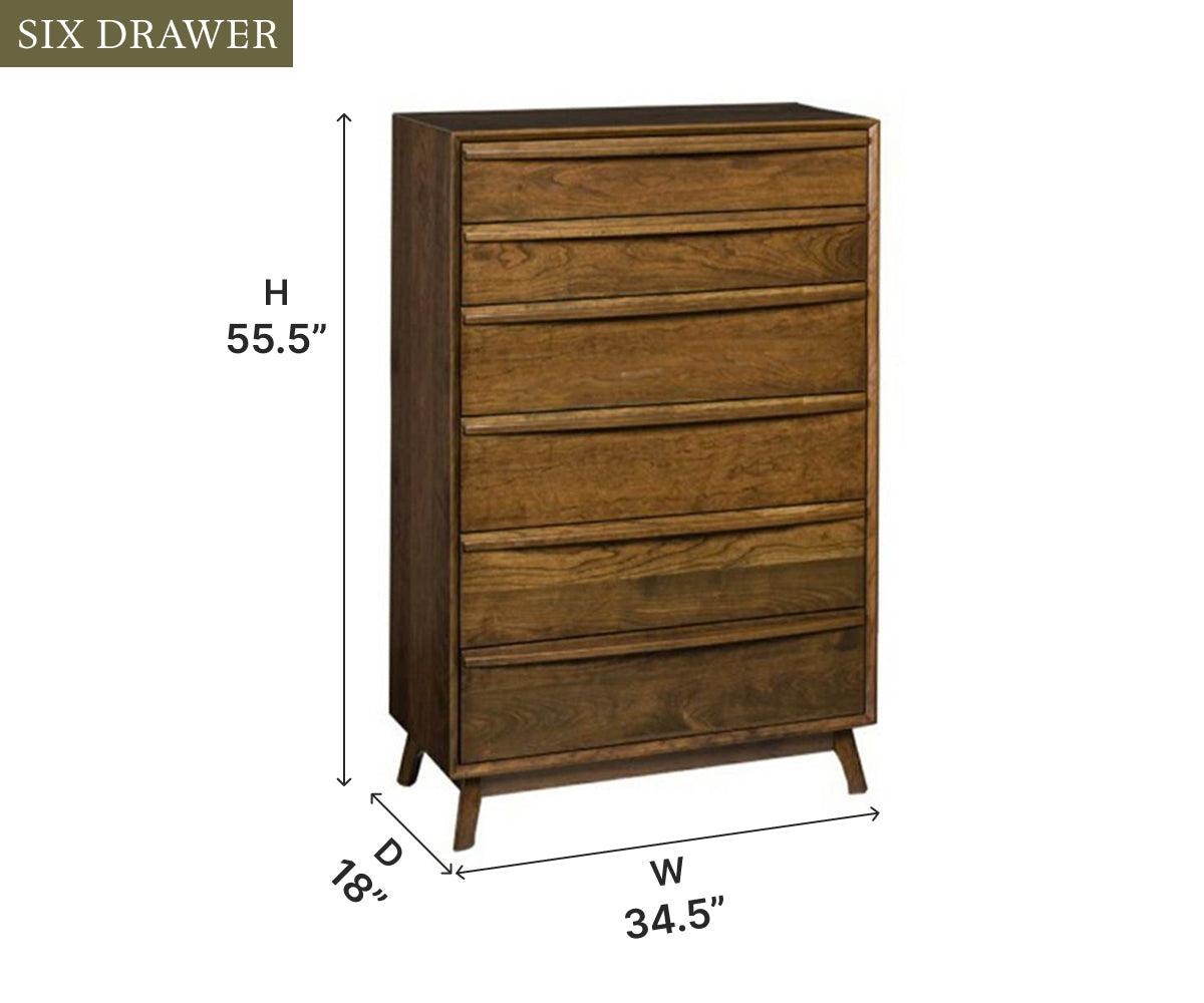 Amish Cambridge Six Drawer Tall Chest