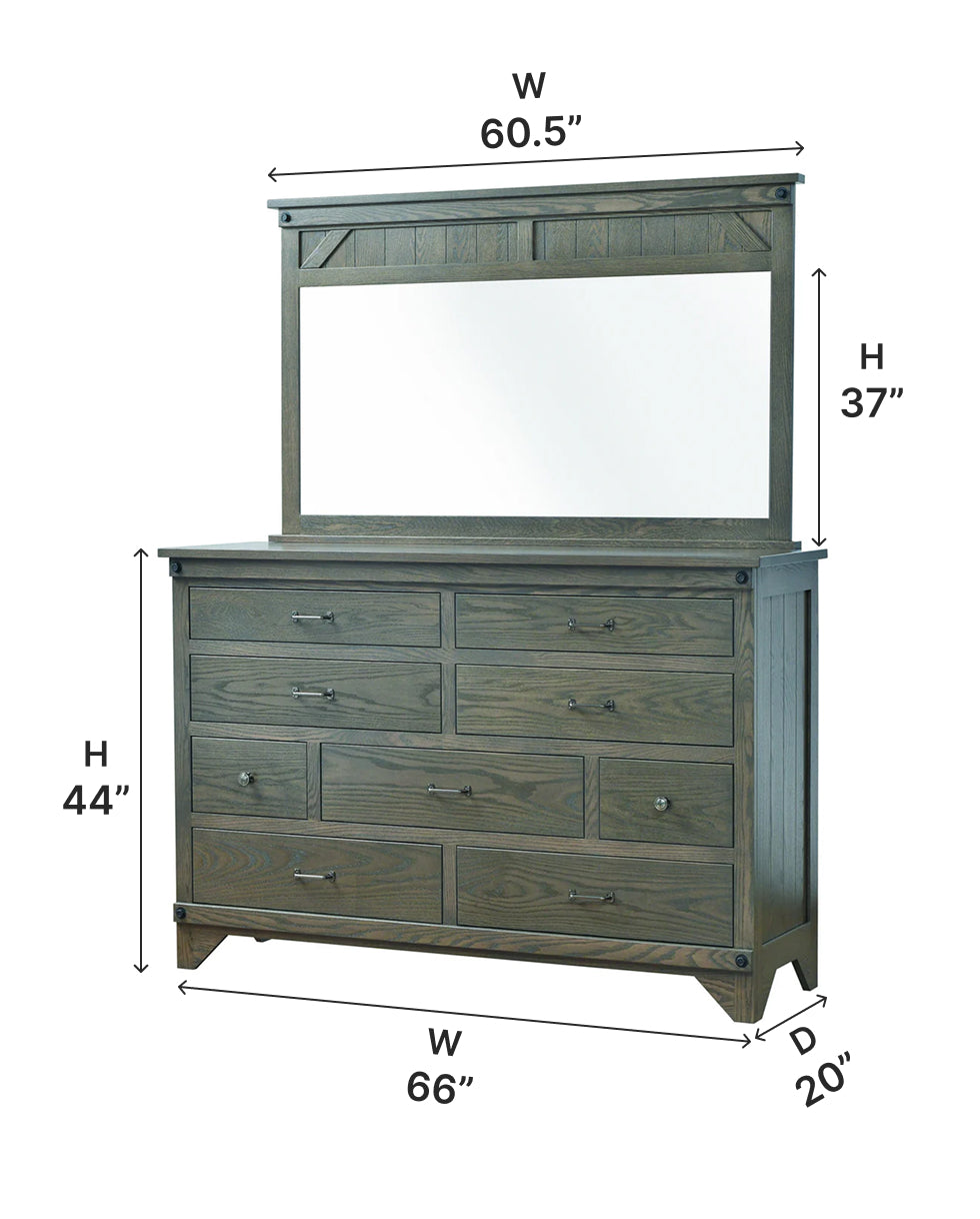 Amish Cambridge Tall Dresser