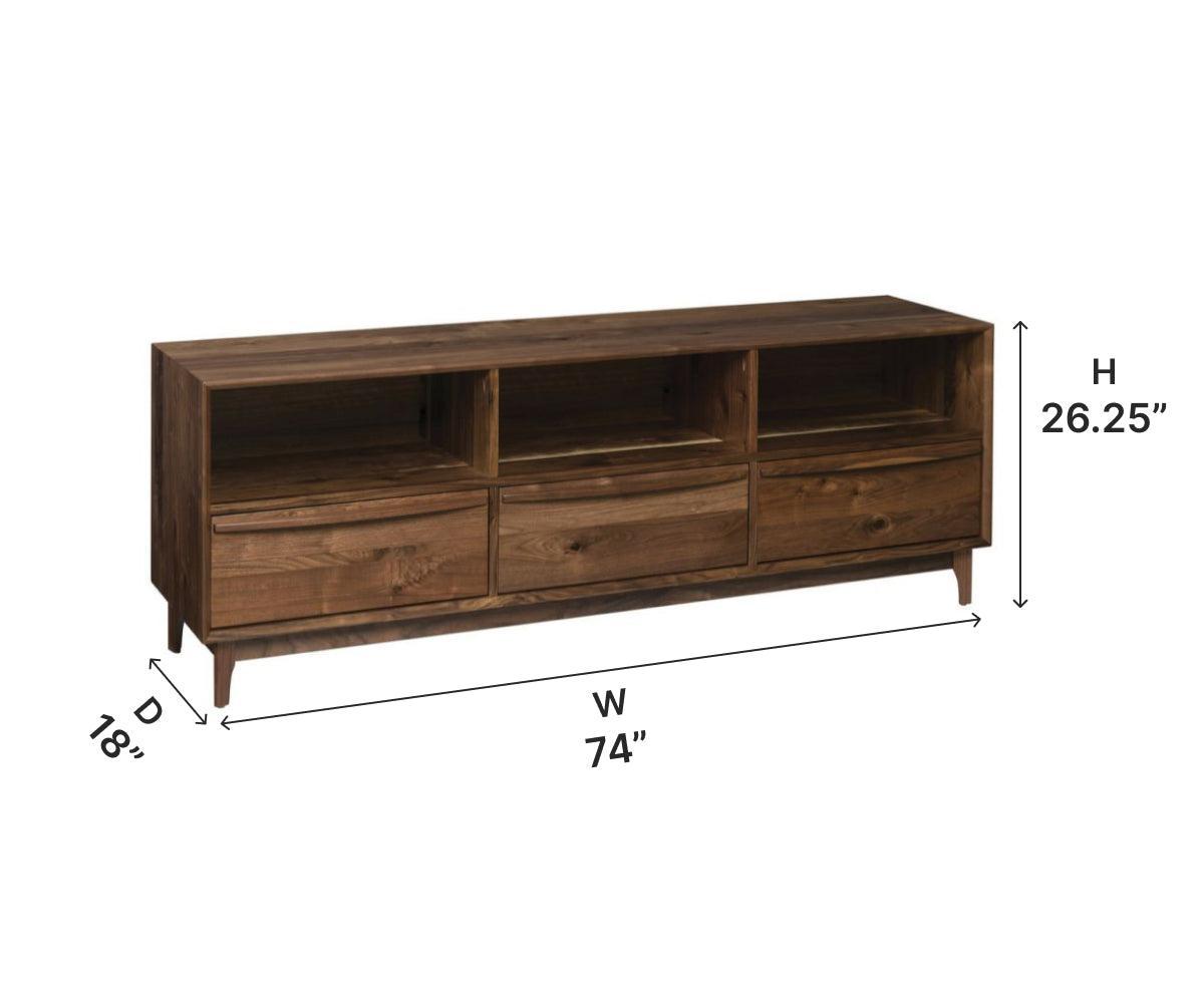 Amish Cambridge Three Drawer Plasma Tv Stand