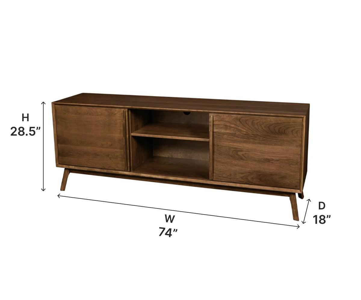 Amish Cambridge Tv Stand with Two Sliding Door