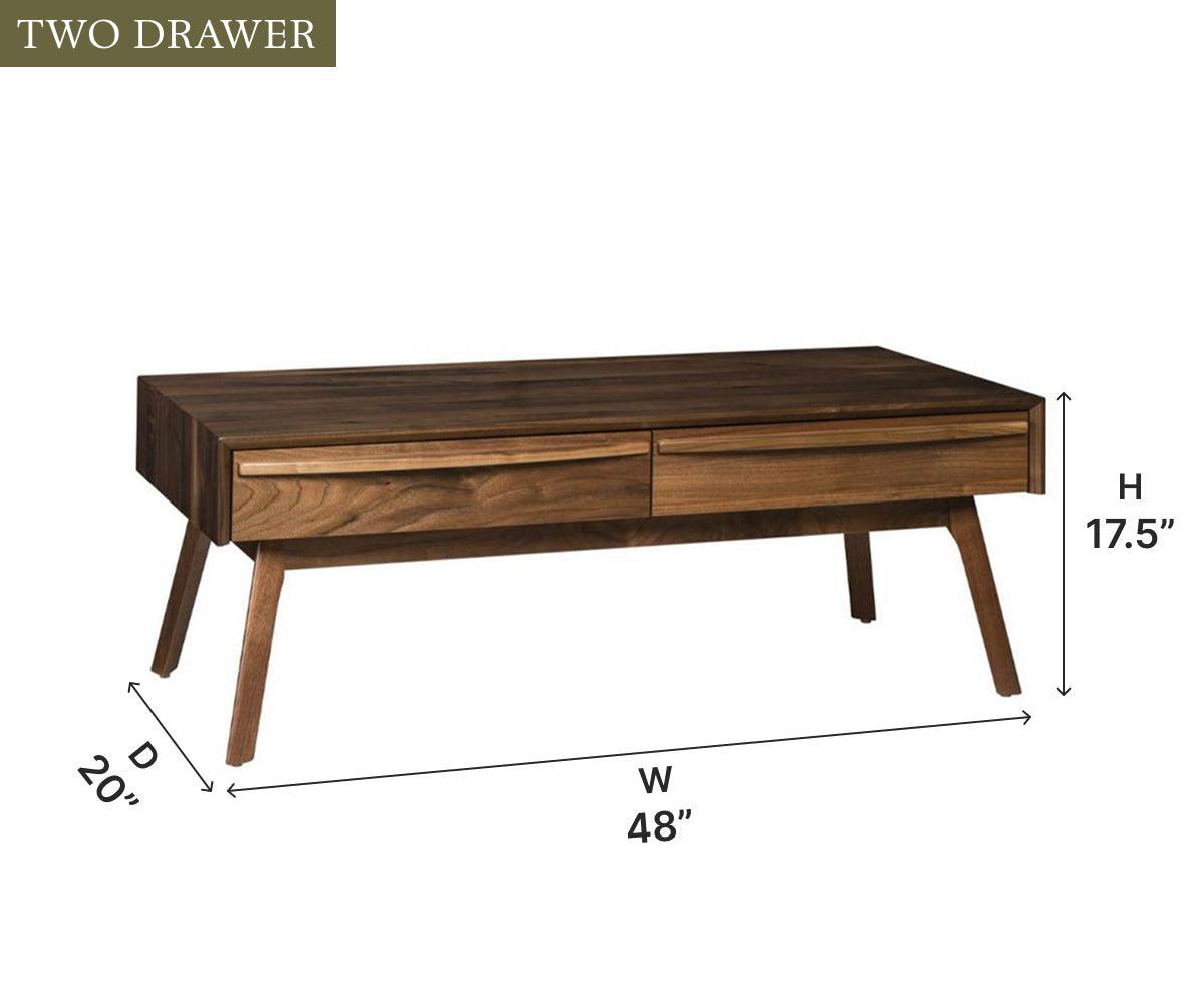 Amish Cambridge Two Drawer Coffee Table