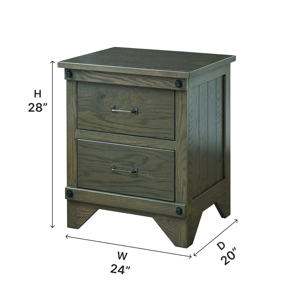 Amish Cambridge Two Drawer Nightstand