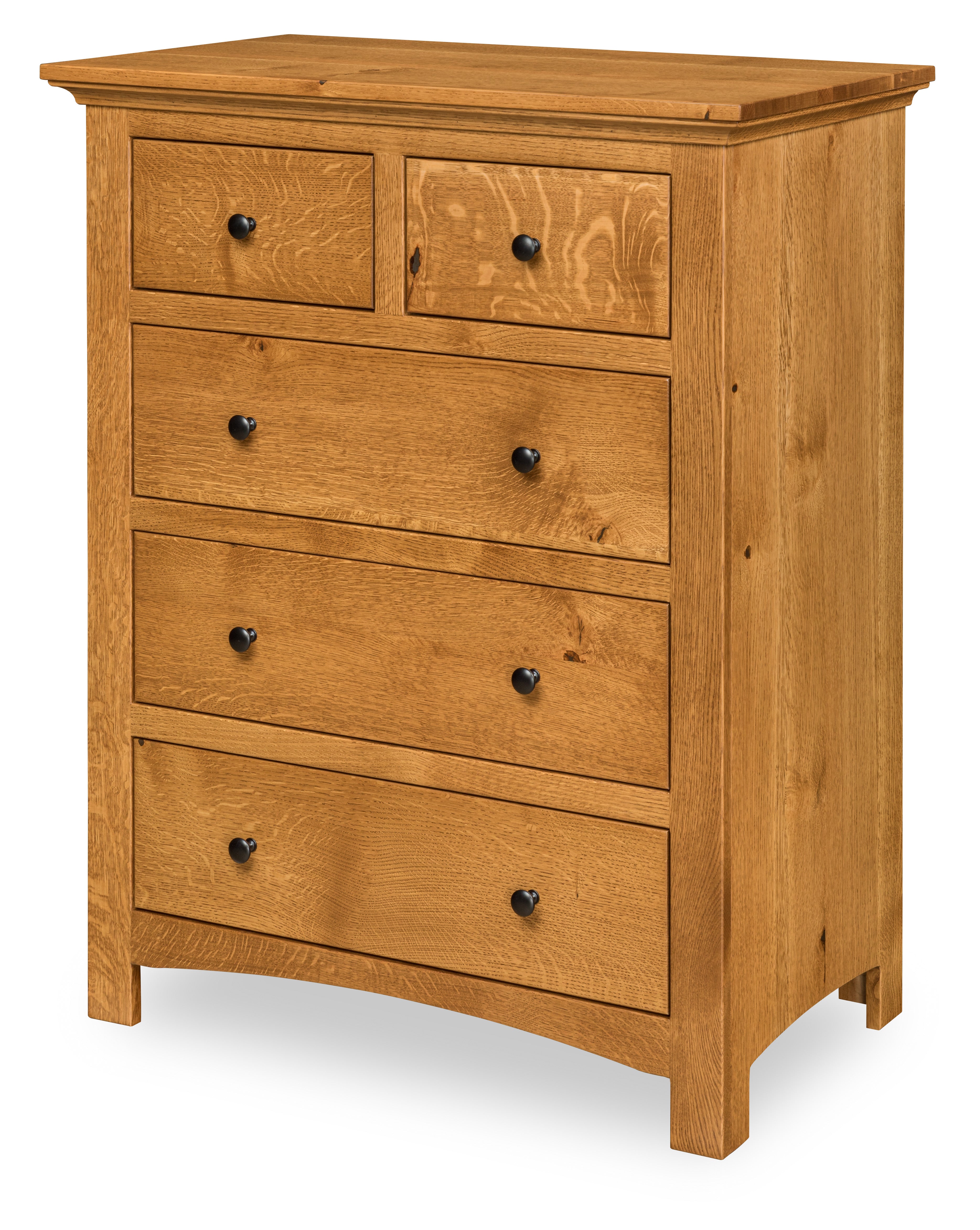 camden chest in rustic quartersawn wood with medium walnut stain