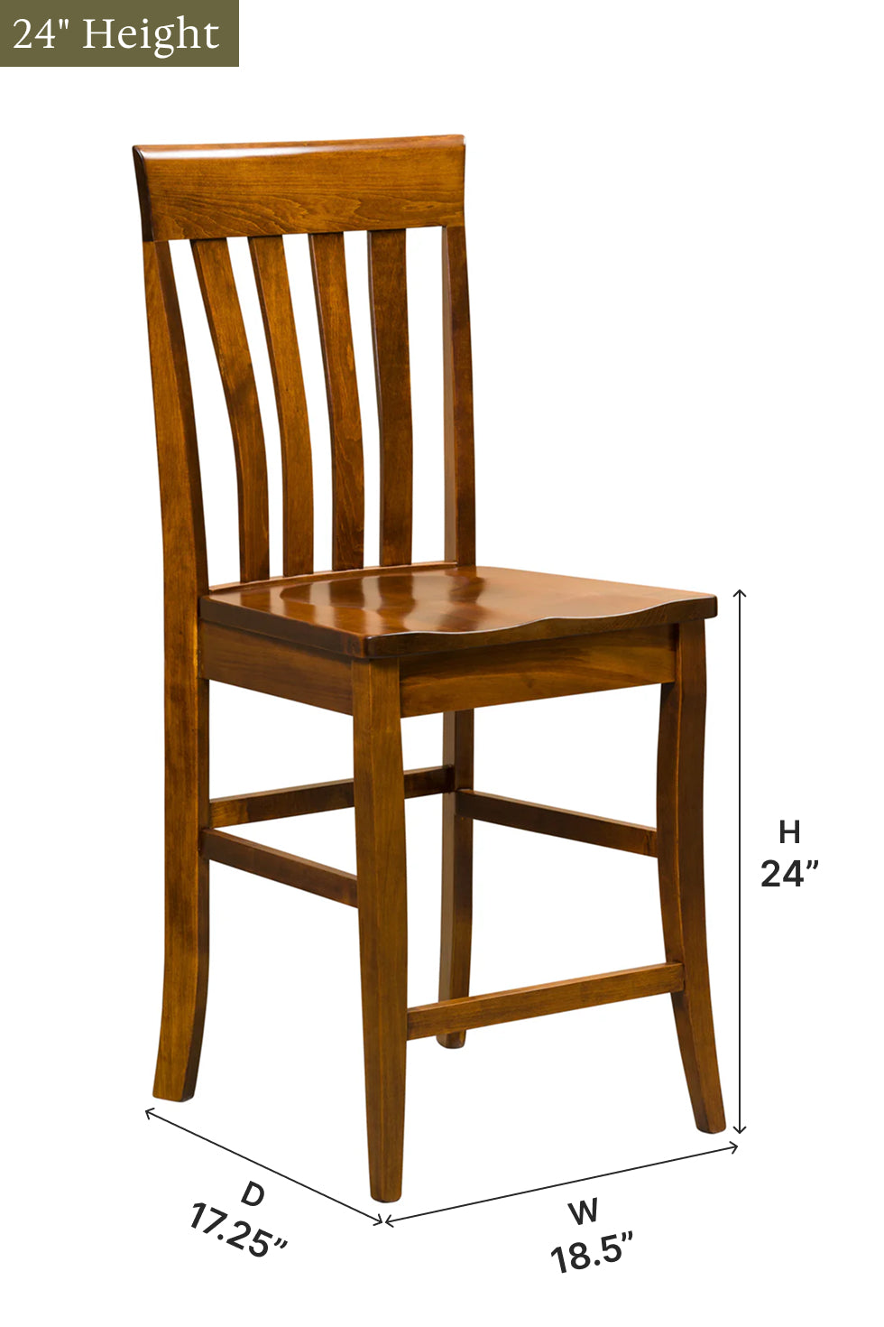 Amish Canterbury Stationary Bar Chair