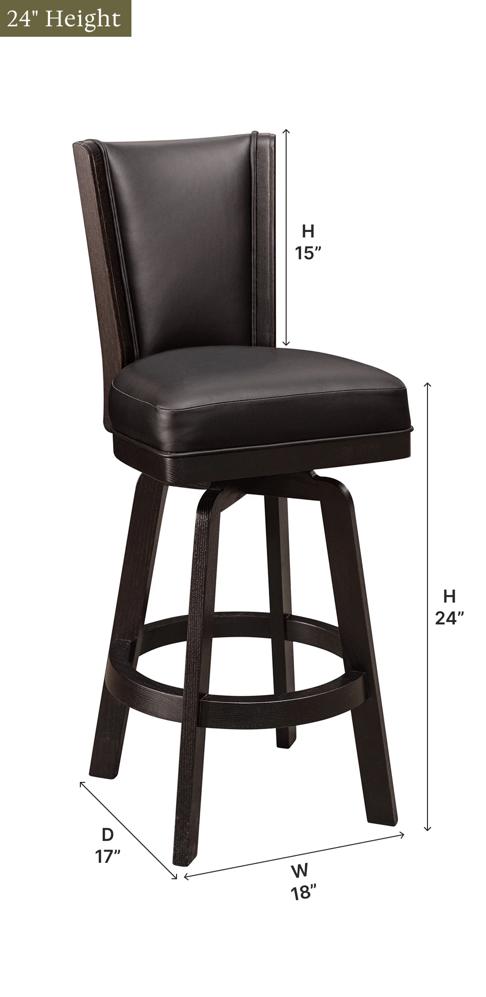 Amish Caraway Swivel Bar Chair-Bar Chair-The Amish House