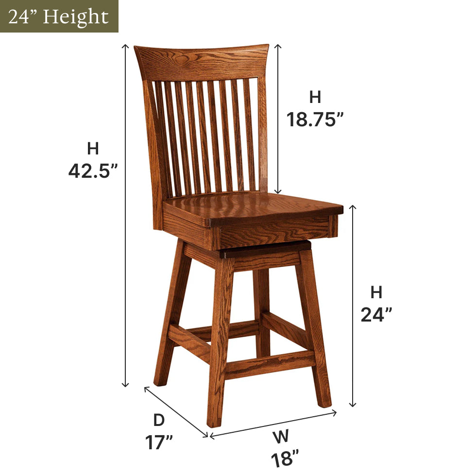 Amish Carlisle Swivel Bar Chair