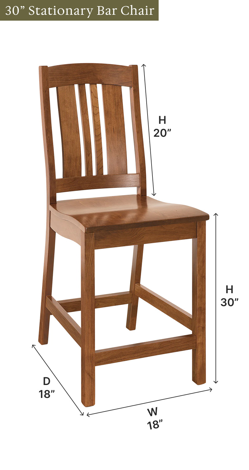 Amish Carolina Stationary Bar Chair