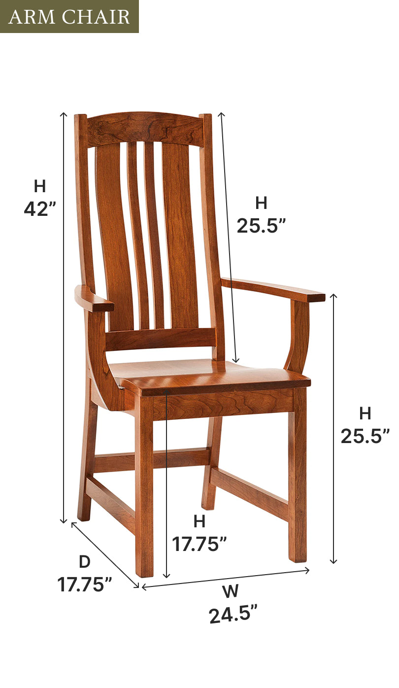 Amish Carolina Dining Chair-Dining Chair-The Amish House