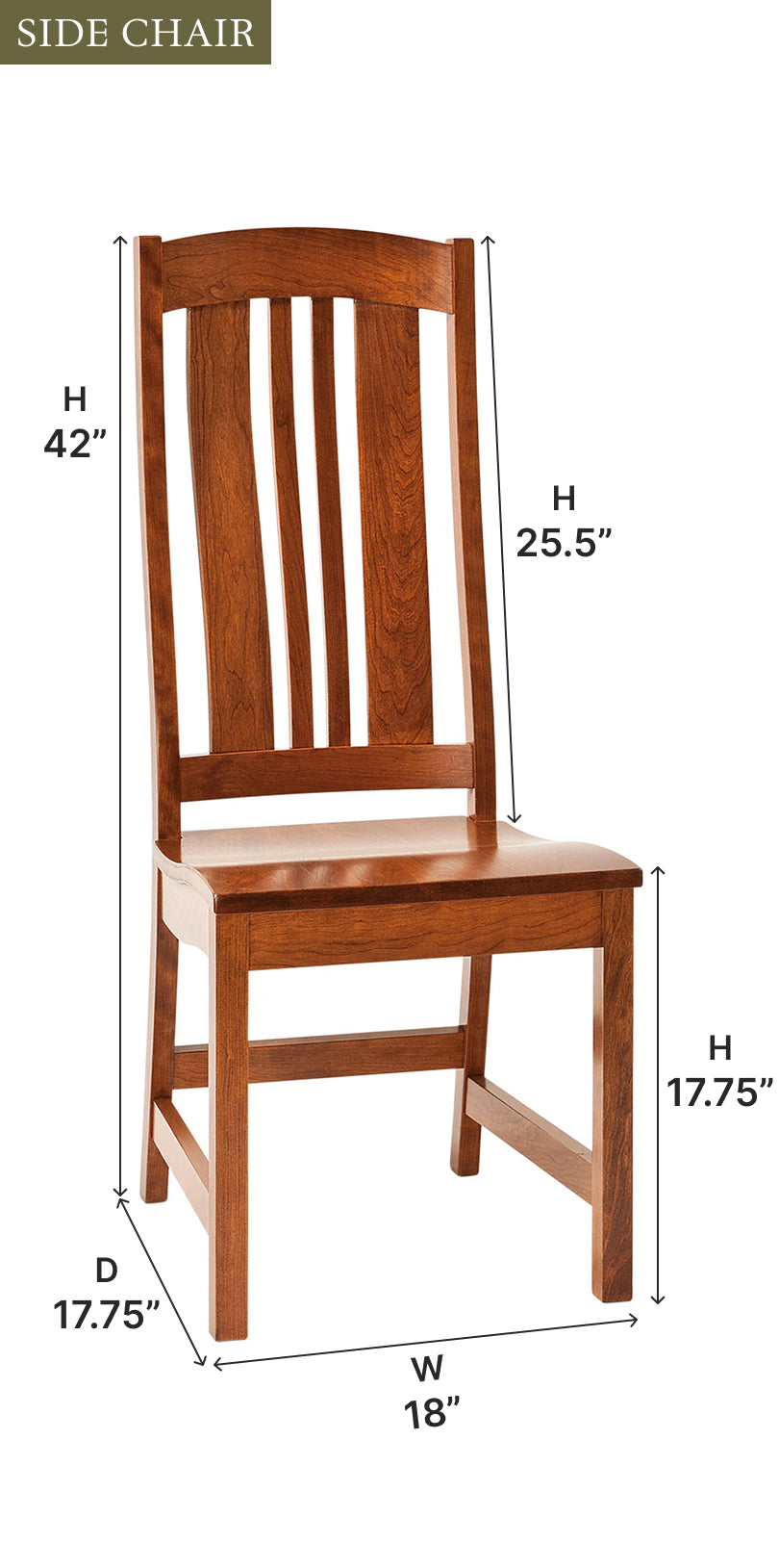 Amish Carolina Dining Chair-Dining Chair-The Amish House
