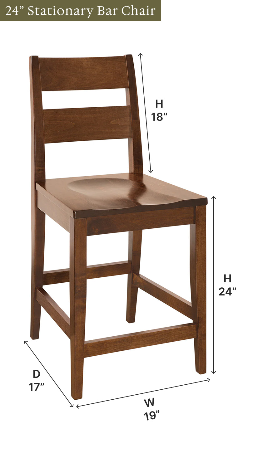 Amish Carson Stationary Bar Chair