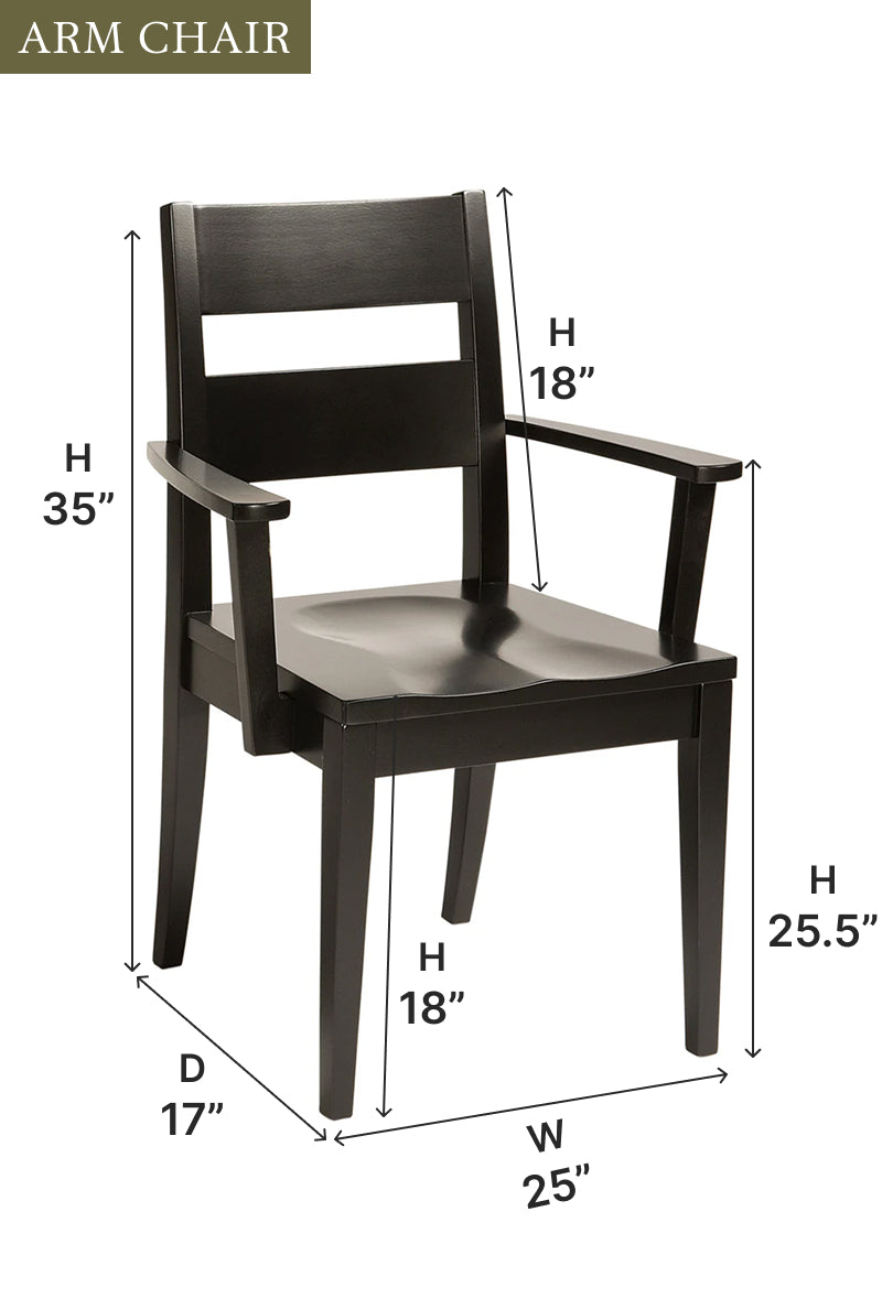 Amish Carson Solid Wood Dining Chair-Dining Chair-The Amish House