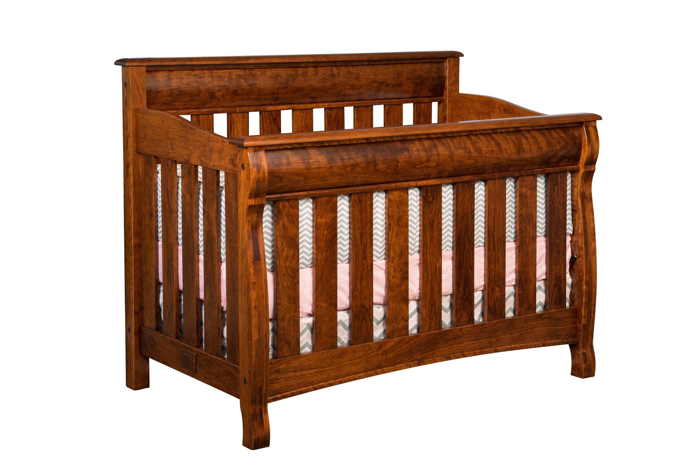 castlebury crib in sap cherry with michael's cherry low sheen stain
