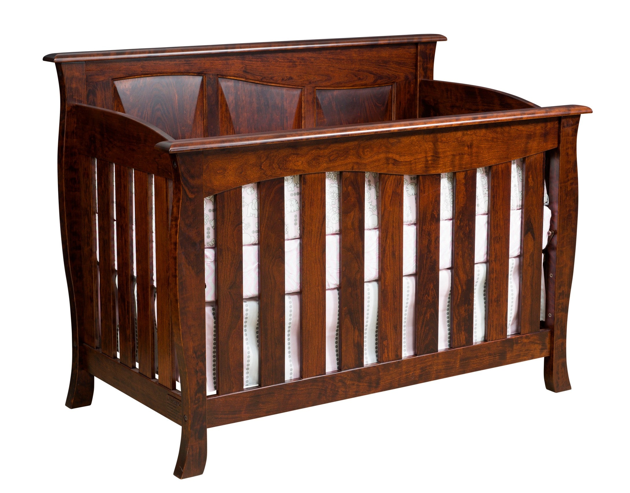 cayman crib in sap cherry wood with burnt umber stain