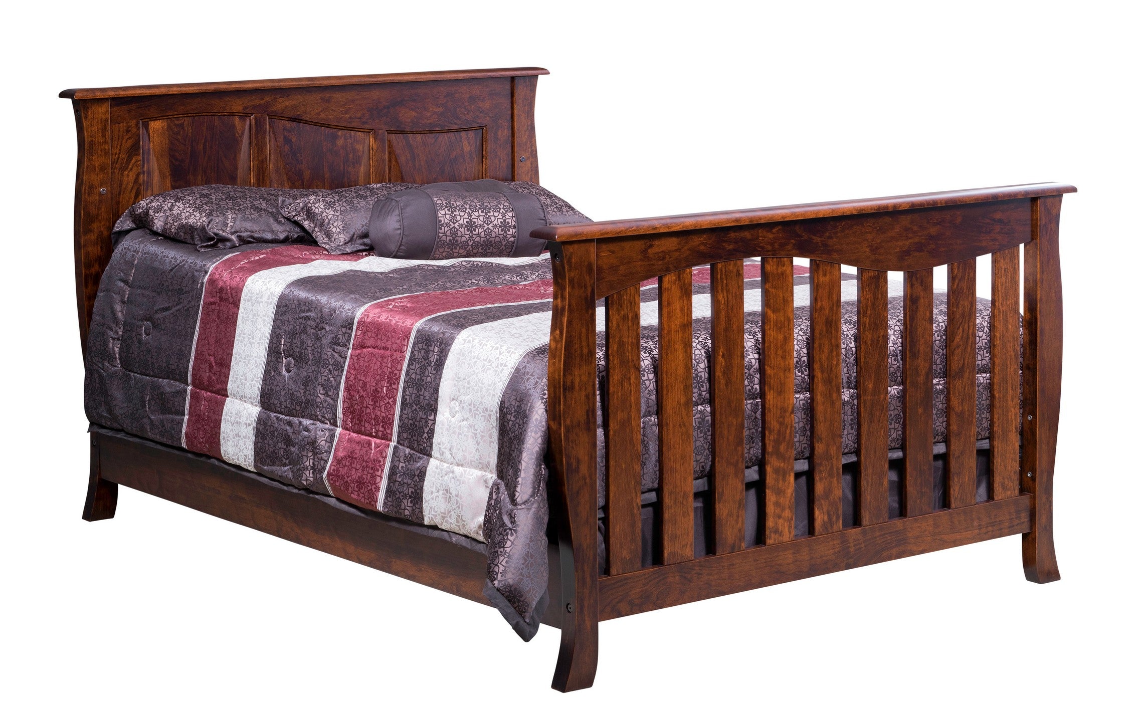cayman double bed in sap cherry wood with burnt umber stain