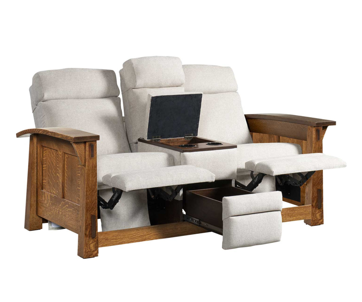 Amish 5600 Series OLDE Shaker Center Console Love Seat-Love Seat-The Amish House