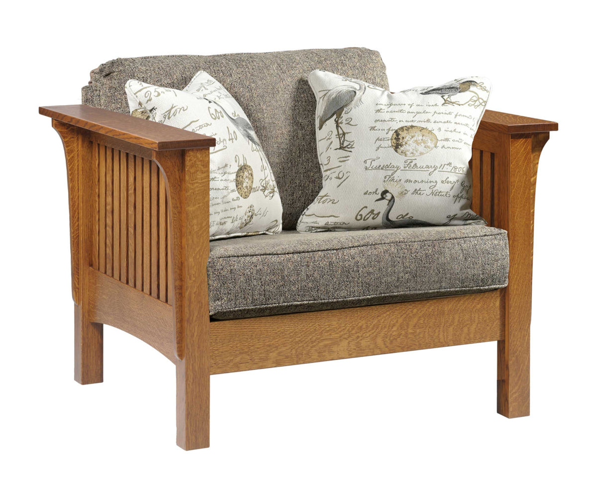 Amish 1800 Series Mission Chair with Reversible Cushions-Chair-The Amish House