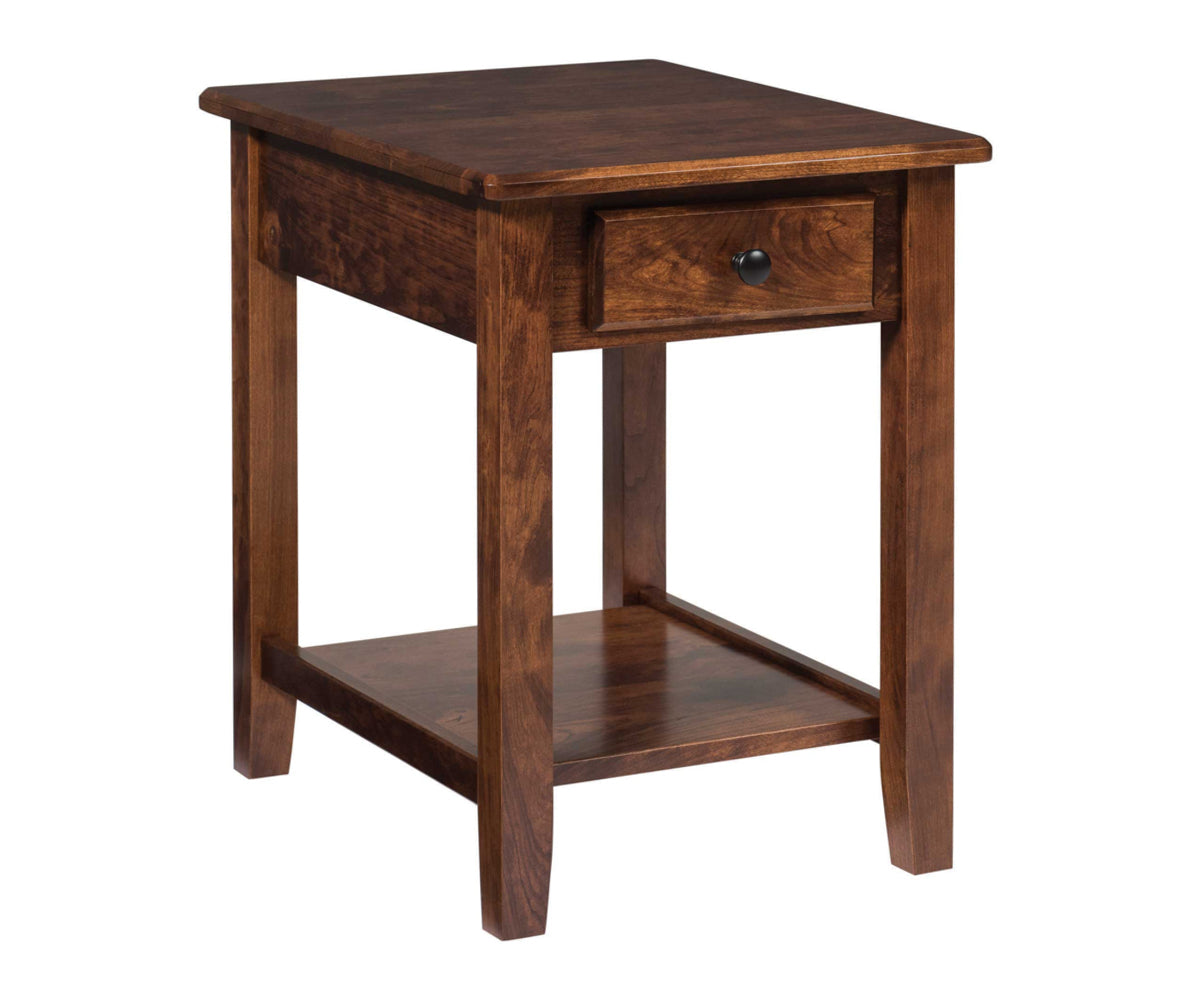 Amish 500-600 Series Chairside End Table With One Drawer-Table-600 Series-Oak-The Amish House