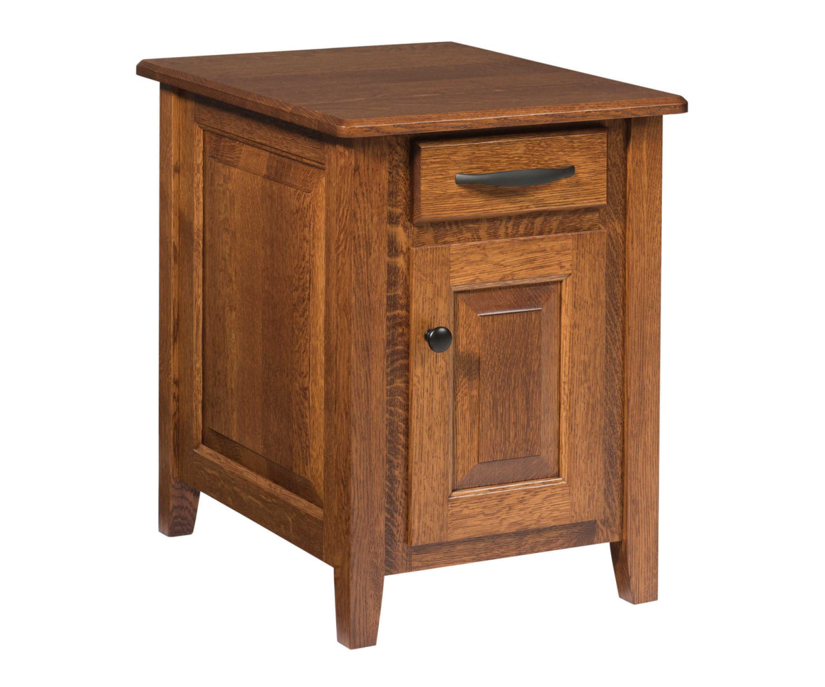Amish 700 Series Chairside Table With One Drawer, One Door