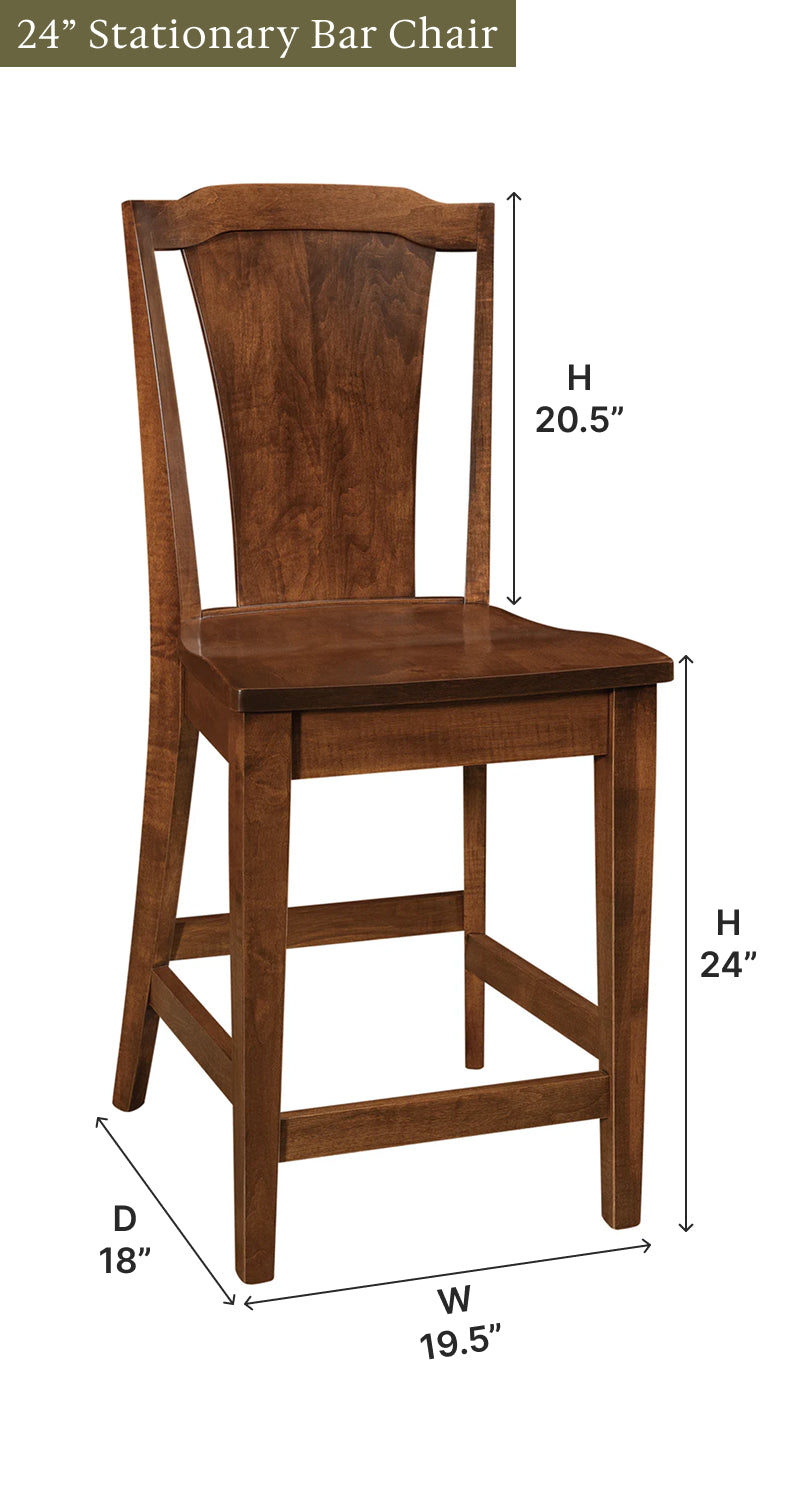 Amish Charleston Stationary Bar Chair
