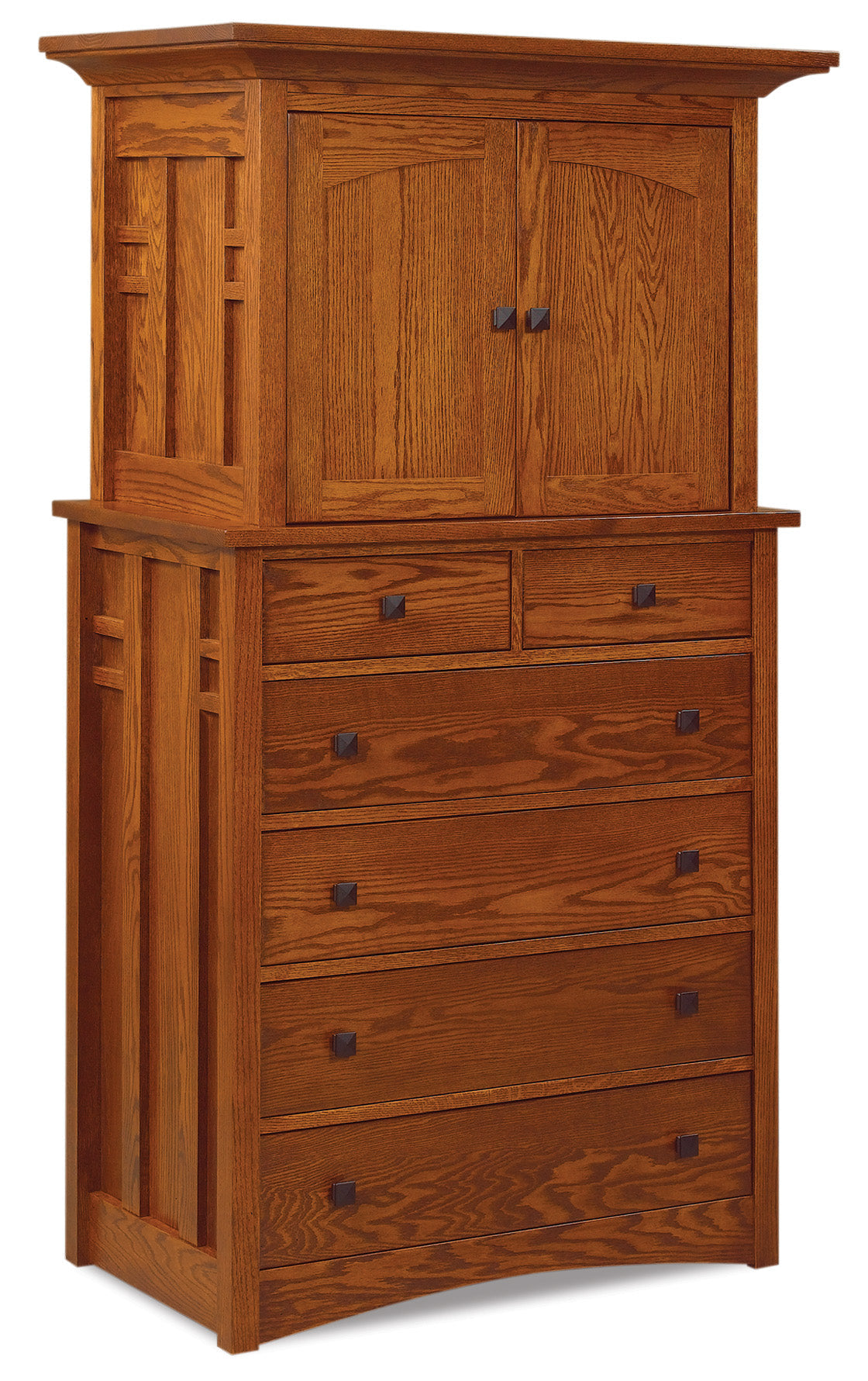 american made amish kascade six drawer two door armoire