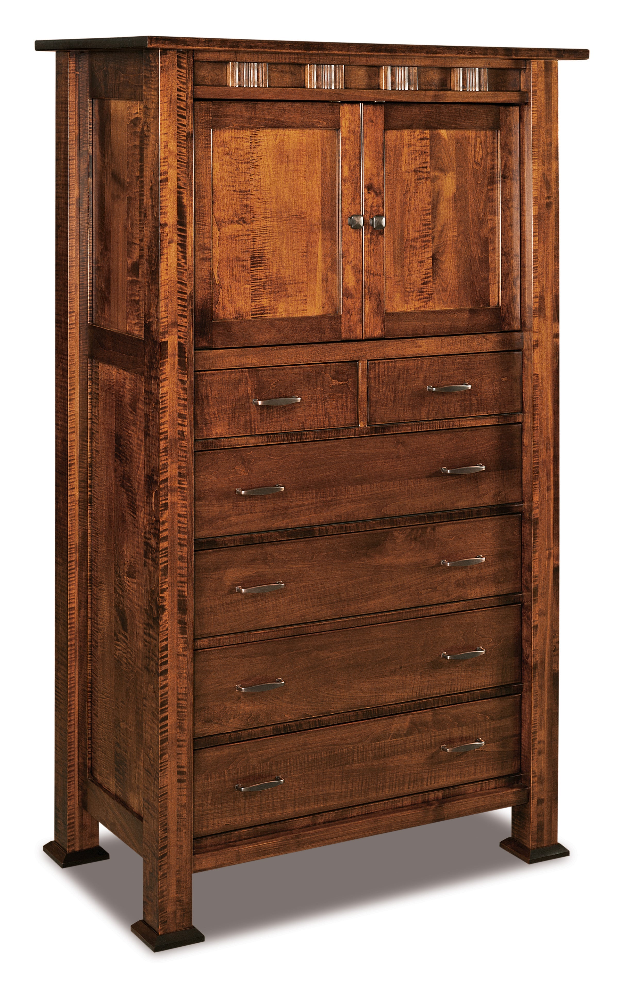 Amish Sequoyah Six Drawer Two Door Chest Armoire