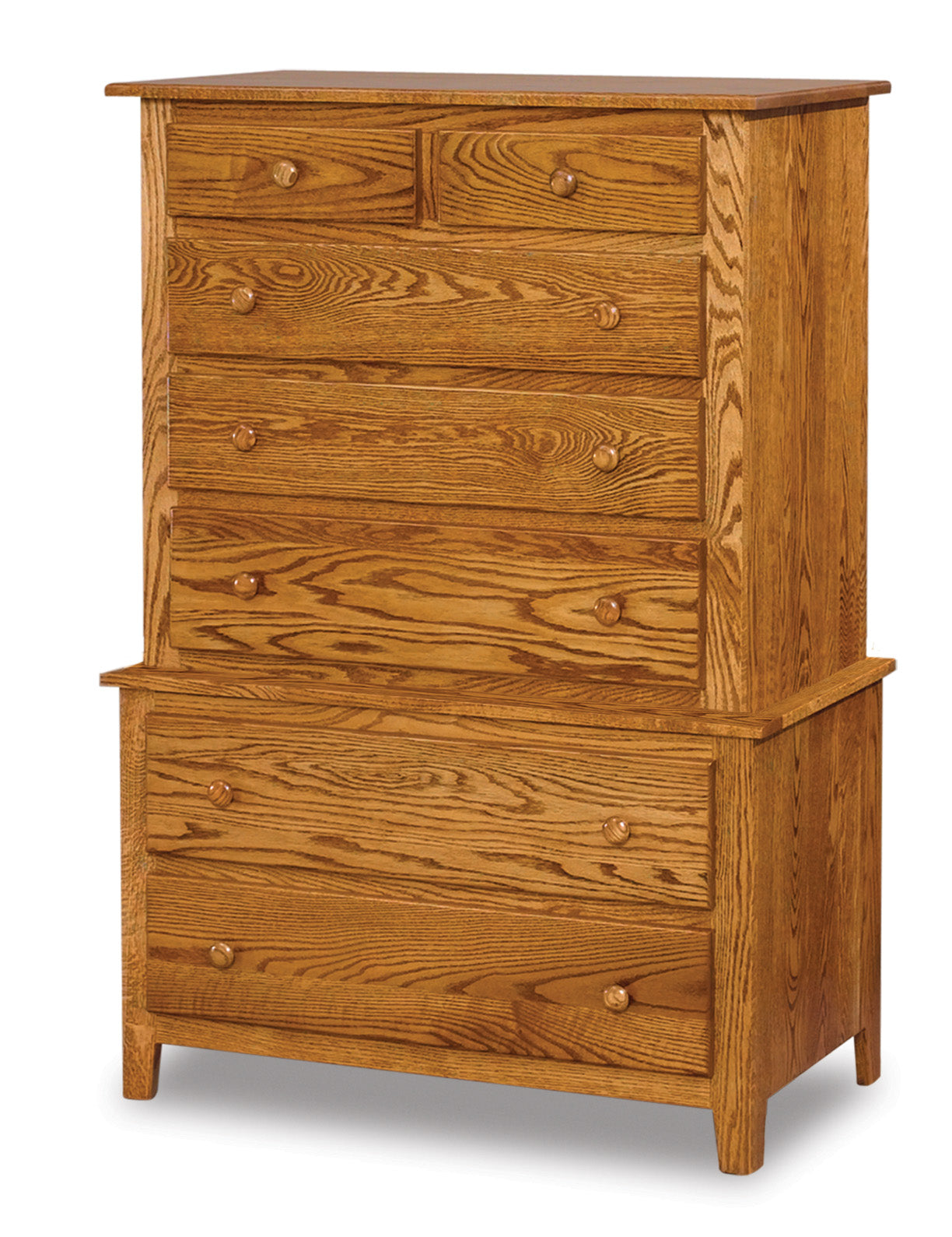 Amish Shaker Seven Drawer Chest on Chest