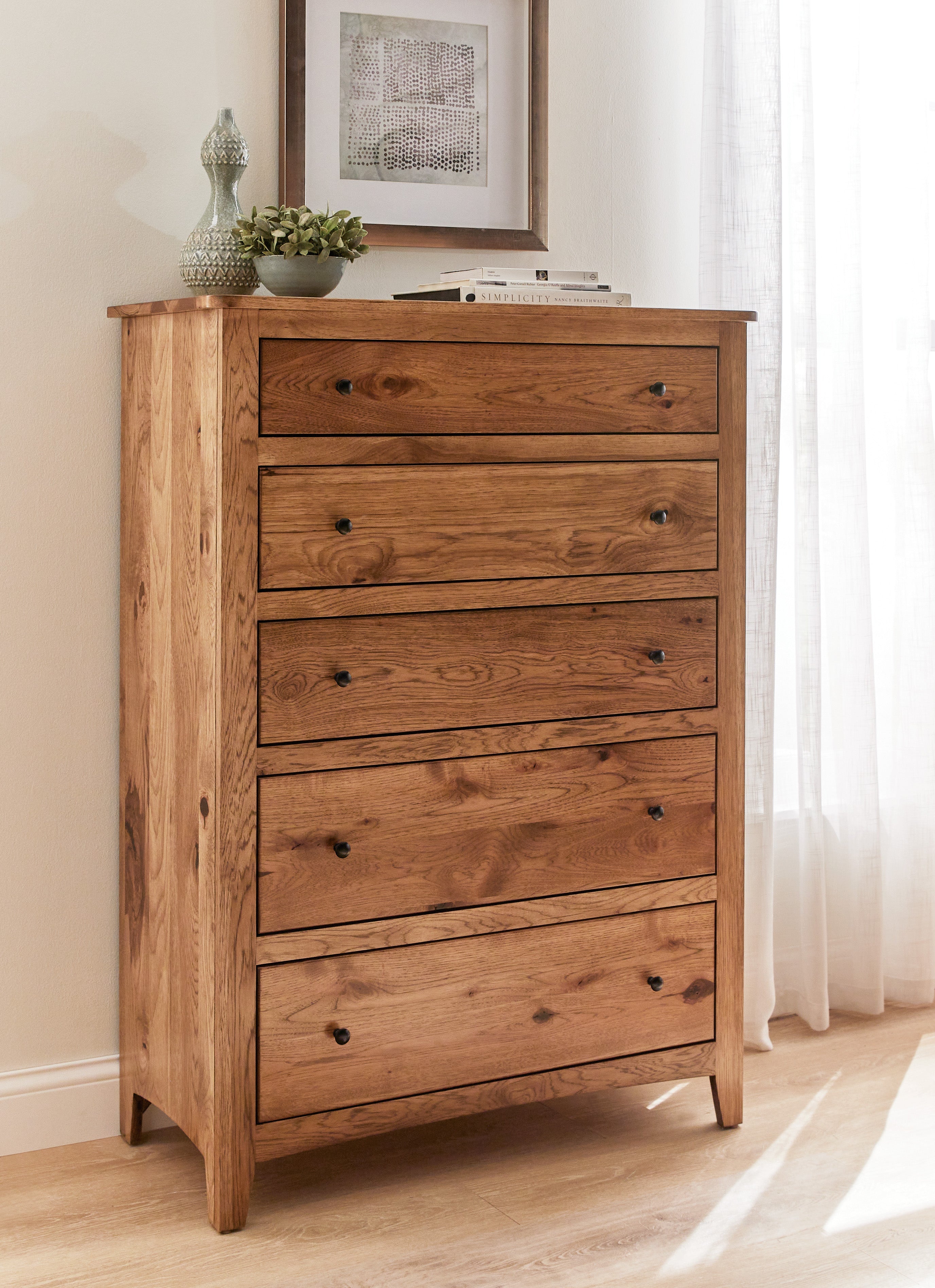 american made amish dover five drawer chest