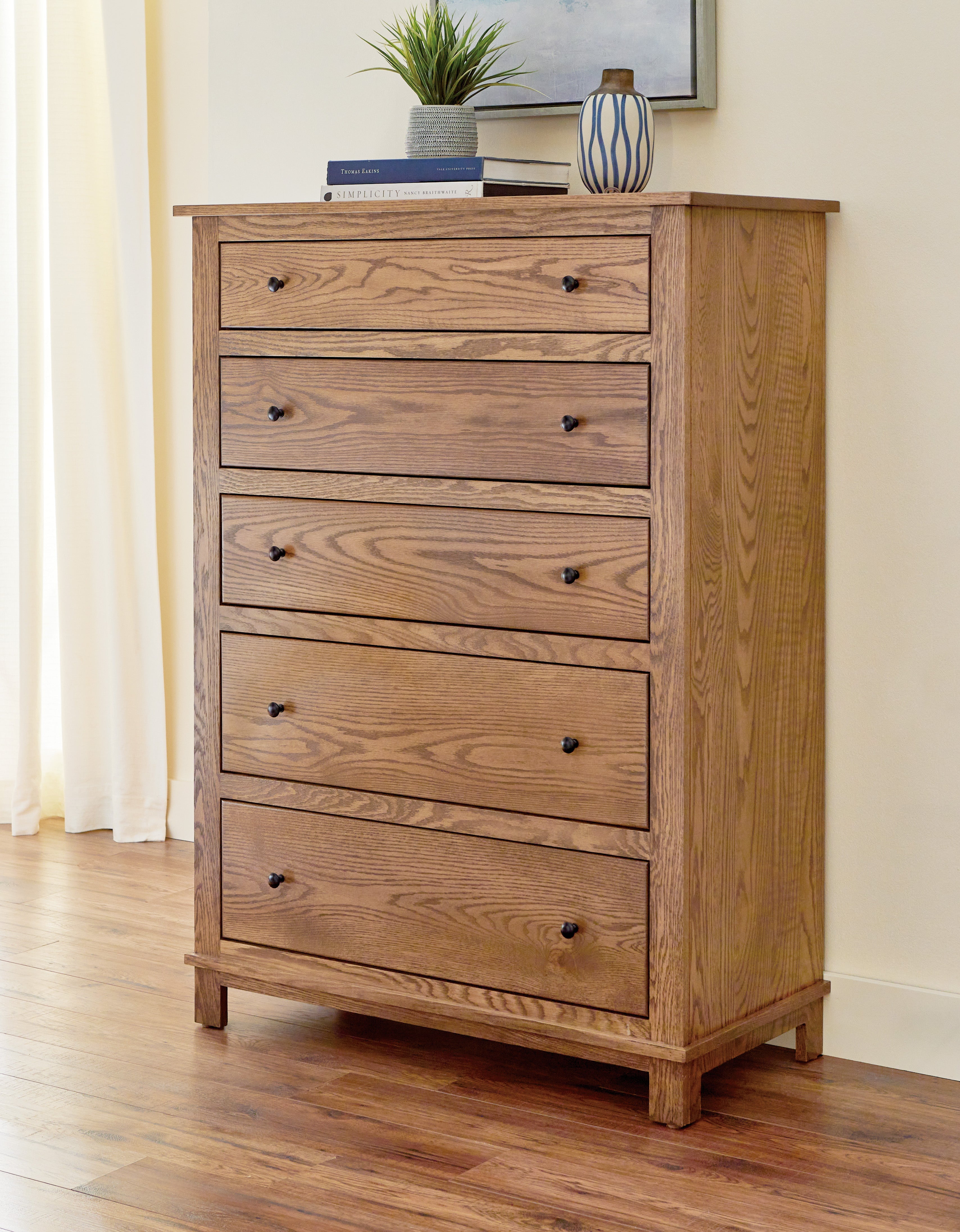 Amish Flint Simplicity Five Drawer Chest