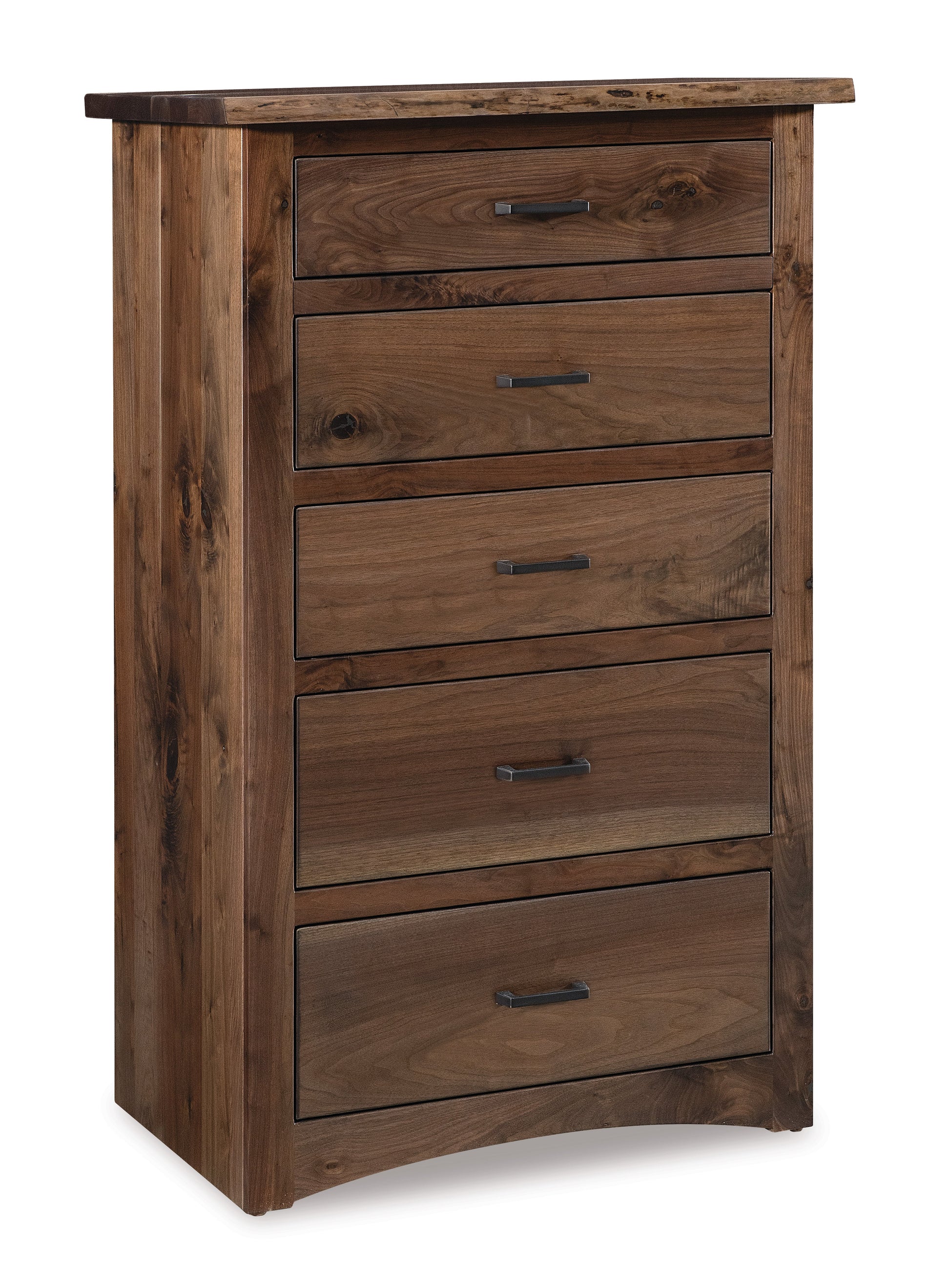 american made amish live edge five drawer chest